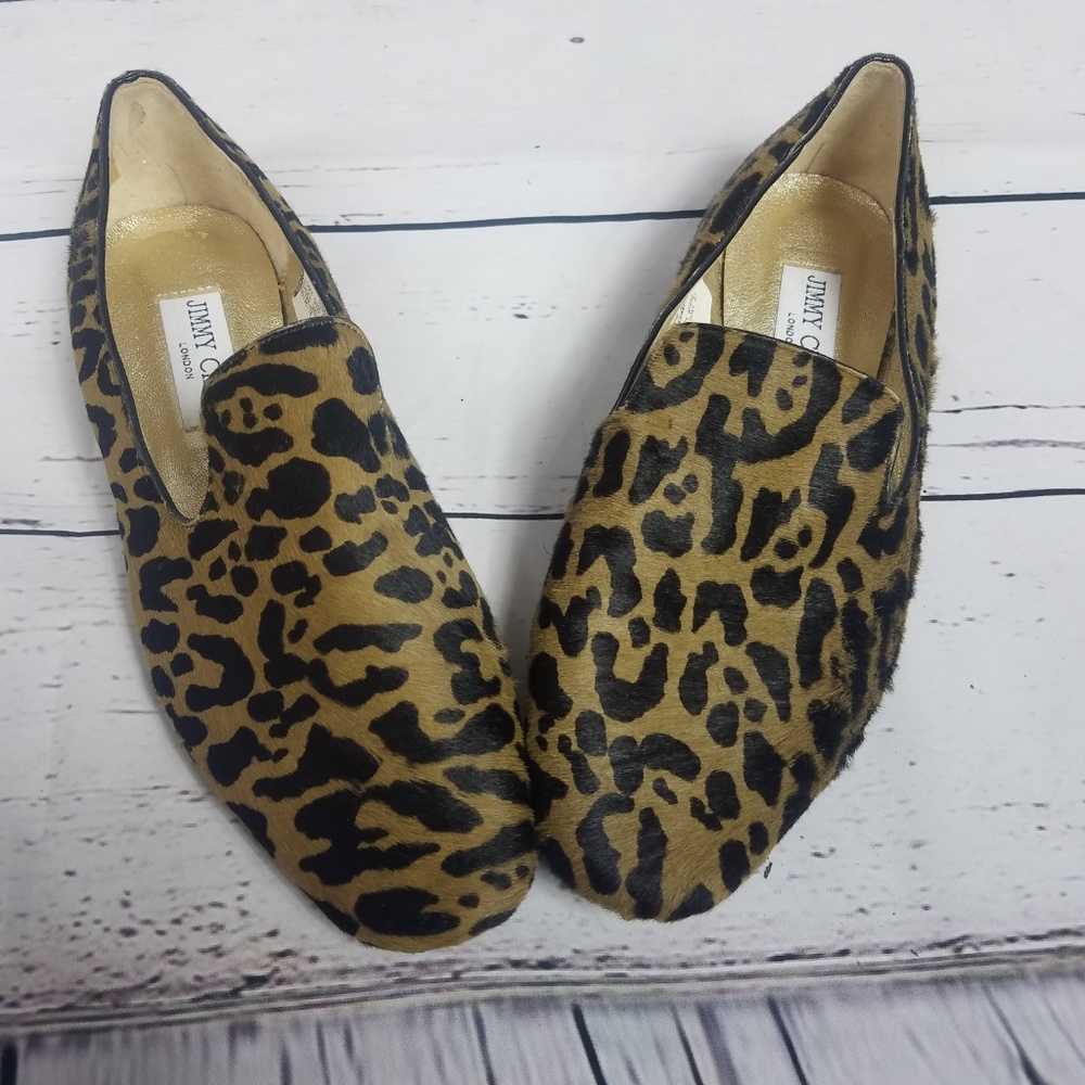 JIMMY CHOO Shoes Jaguar Animal Printed Flat NEW 37